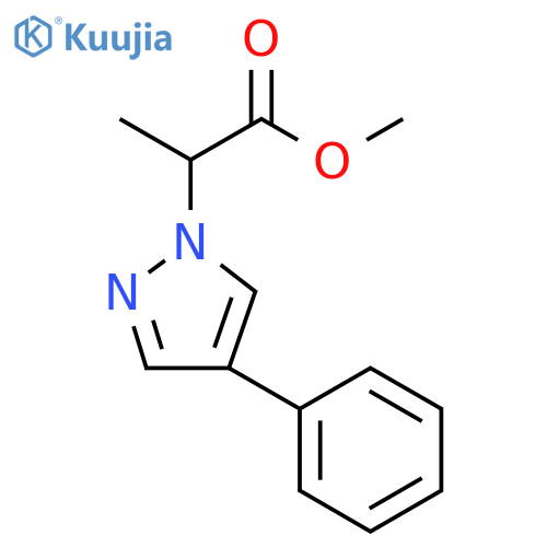 methyl 2-(4-phenyl-1H-pyrazol-1-yl)propanoate structure