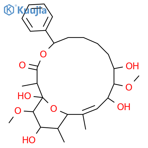 4,19-Dioxabicyclo[13.3.1]nonadec-13-en-3-one,1,10,12,17-tetrahydroxy-11,18-dimethoxy-2,14,16-trimethyl-5-phenyl- (9CI) structure