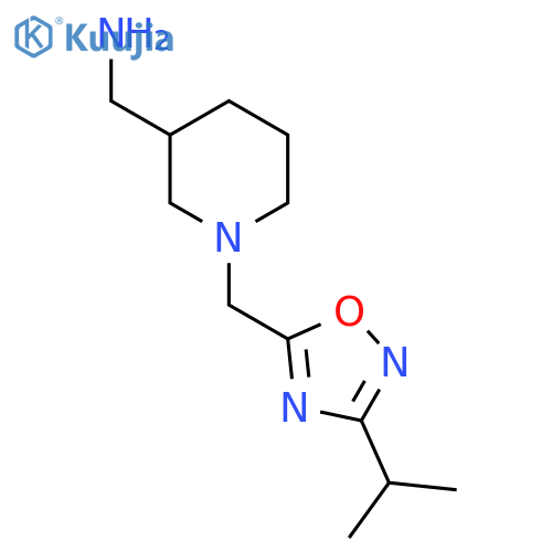 (1-{[3-(Propan-2-yl)-1,2,4-oxadiazol-5-yl]methyl}piperidin-3-yl)methanamine structure