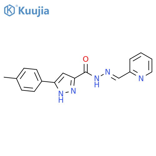 3-(4-methylphenyl)-N'-(1E)-(pyridin-2-yl)methylidene-1H-pyrazole-5-carbohydrazide structure