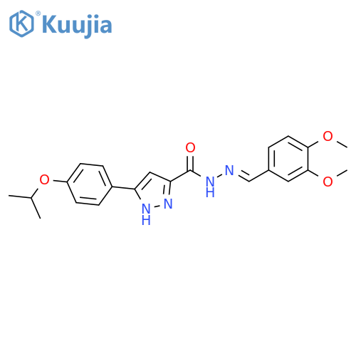 N'-[(1E)-(3,4-dimethoxyphenyl)methylidene]-3-[4-(propan-2-yloxy)phenyl]-1H-pyrazole-5-carbohydrazide structure
