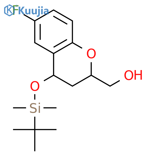 4-tert-Butyldimethylsilyloxy-6-fluoro-2-hydroxymethyl-3,4-dihydro-2H-1-benzopyran (Mixture of Diastereomers) structure