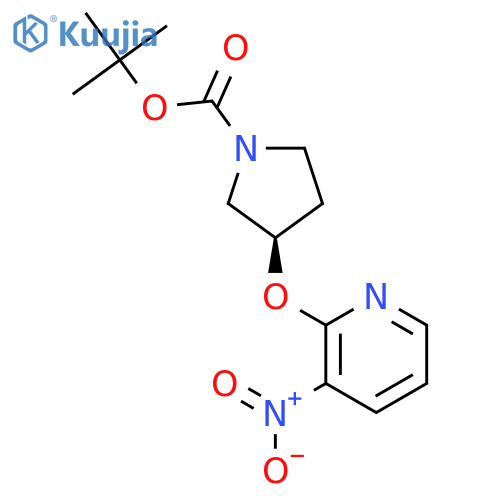 (R)-tert-butyl 3-((3-nitropyridin-2-yl)oxy)pyrrolidine-1-carboxylate structure