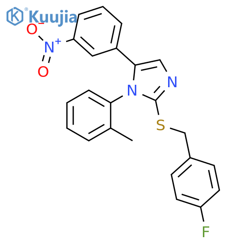 2-{[(4-fluorophenyl)methyl]sulfanyl}-1-(2-methylphenyl)-5-(3-nitrophenyl)-1H-imidazole structure