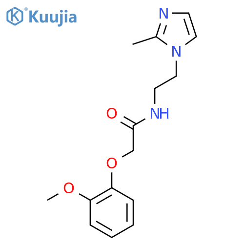 2-(2-methoxyphenoxy)-N-2-(2-methyl-1H-imidazol-1-yl)ethylacetamide structure