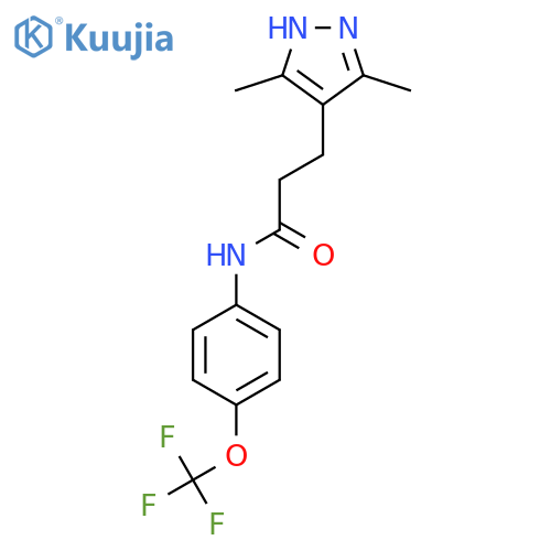 3-(3,5-dimethyl-1H-pyrazol-4-yl)-N-4-(trifluoromethoxy)phenylpropanamide structure