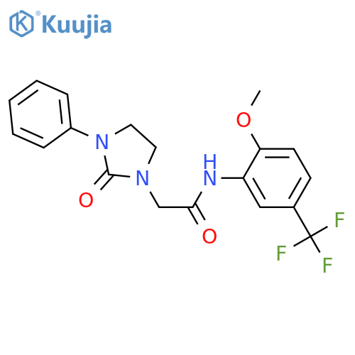 N-2-methoxy-5-(trifluoromethyl)phenyl-2-(2-oxo-3-phenylimidazolidin-1-yl)acetamide structure