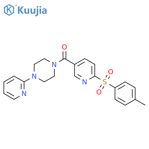 1-6-(4-methylbenzenesulfonyl)pyridine-3-carbonyl-4-(pyridin-2-yl)piperazine structure