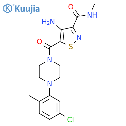 4-amino-5-4-(5-chloro-2-methylphenyl)piperazine-1-carbonyl-N-methyl-1,2-thiazole-3-carboxamide structure
