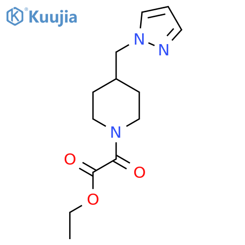 ethyl 2-oxo-2-{4-(1H-pyrazol-1-yl)methylpiperidin-1-yl}acetate structure