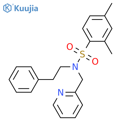 2,4-dimethyl-N-(2-phenylethyl)-N-(pyridin-2-yl)methylbenzene-1-sulfonamide structure