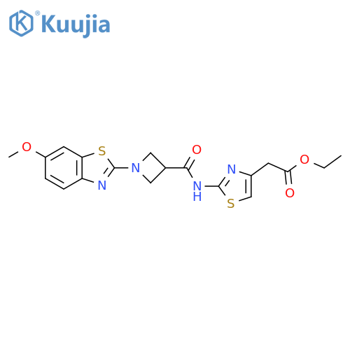 ethyl 2-{2-1-(6-methoxy-1,3-benzothiazol-2-yl)azetidine-3-amido-1,3-thiazol-4-yl}acetate structure