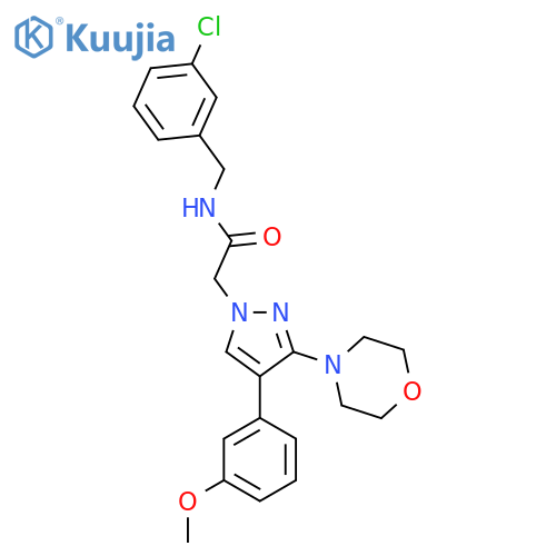 N-(3-chlorophenyl)methyl-2-4-(3-methoxyphenyl)-3-(morpholin-4-yl)-1H-pyrazol-1-ylacetamide structure