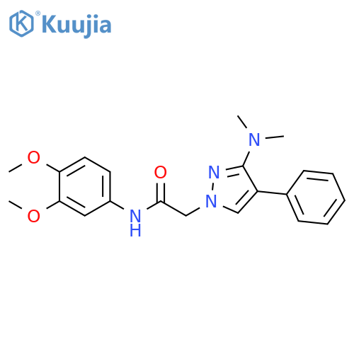 N-(3,4-dimethoxyphenyl)-2-[3-(dimethylamino)-4-phenyl-1H-pyrazol-1-yl]acetamide structure
