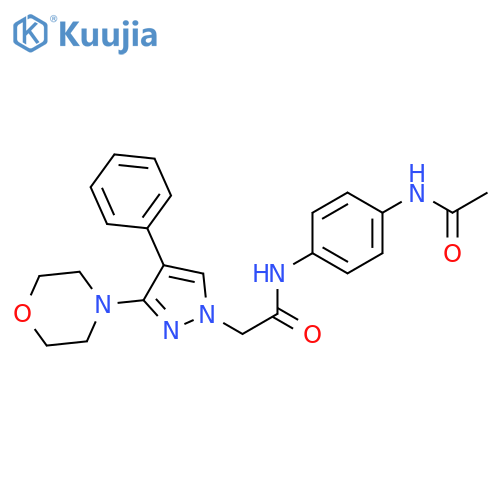 N-(4-acetamidophenyl)-2-3-(morpholin-4-yl)-4-phenyl-1H-pyrazol-1-ylacetamide structure