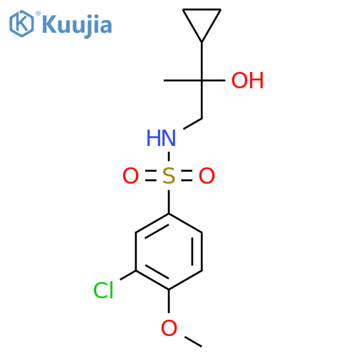 3-chloro-N-(2-cyclopropyl-2-hydroxypropyl)-4-methoxybenzene-1-sulfonamide structure