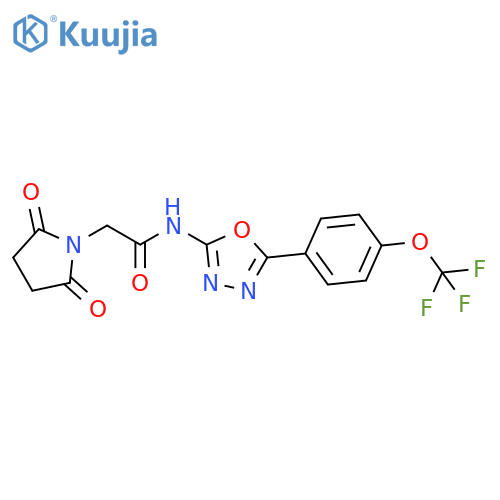 2-(2,5-dioxopyrrolidin-1-yl)-N-{5-4-(trifluoromethoxy)phenyl-1,3,4-oxadiazol-2-yl}acetamide structure
