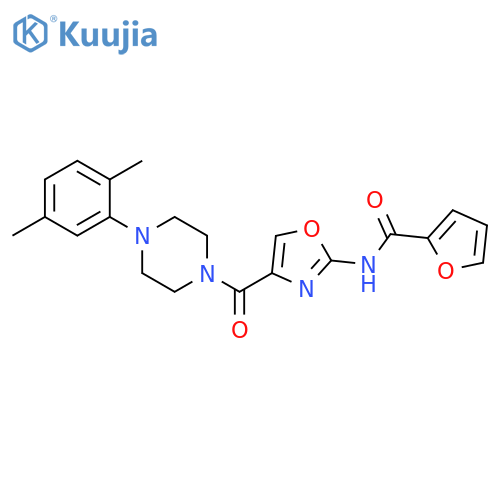 N-{4-4-(2,5-dimethylphenyl)piperazine-1-carbonyl-1,3-oxazol-2-yl}furan-2-carboxamide structure