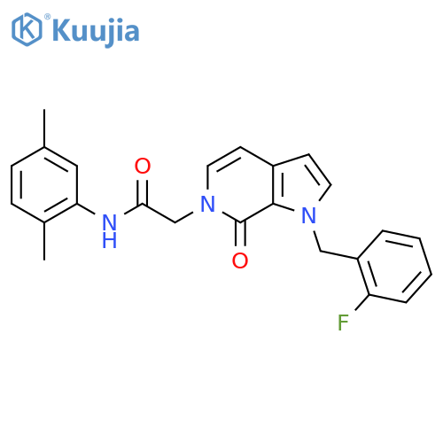 N-(2,5-dimethylphenyl)-2-{1-(2-fluorophenyl)methyl-7-oxo-1H,6H,7H-pyrrolo2,3-cpyridin-6-yl}acetamide structure