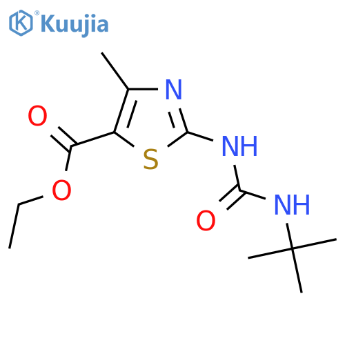ethyl 2-(tert-butylcarbamoyl)amino-4-methyl-1,3-thiazole-5-carboxylate structure