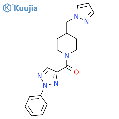1-(2-phenyl-2H-1,2,3-triazole-4-carbonyl)-4-(1H-pyrazol-1-yl)methylpiperidine structure
