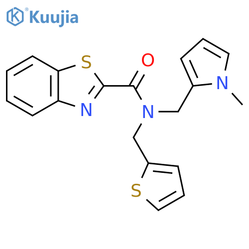 N-[(1-methyl-1H-pyrrol-2-yl)methyl]-N-[(thiophen-2-yl)methyl]-1,3-benzothiazole-2-carboxamide structure