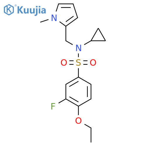 N-cyclopropyl-4-ethoxy-3-fluoro-N-(1-methyl-1H-pyrrol-2-yl)methylbenzene-1-sulfonamide structure
