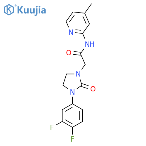 2-3-(3,4-difluorophenyl)-2-oxoimidazolidin-1-yl-N-(4-methylpyridin-2-yl)acetamide structure