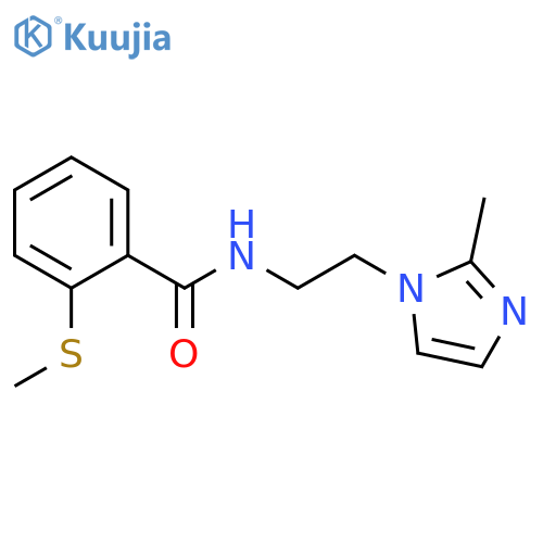 N-[2-(2-methyl-1H-imidazol-1-yl)ethyl]-2-(methylsulfanyl)benzamide structure