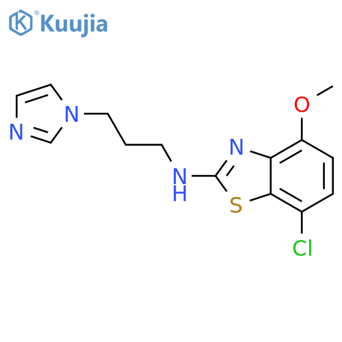 7-chloro-N-[3-(1H-imidazol-1-yl)propyl]-4-methoxy-1,3-benzothiazol-2-amine structure