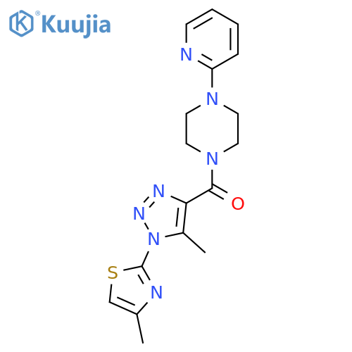 1-5-methyl-1-(4-methyl-1,3-thiazol-2-yl)-1H-1,2,3-triazole-4-carbonyl-4-(pyridin-2-yl)piperazine structure