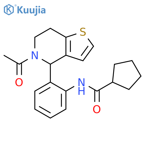 N-(2-{5-acetyl-4H,5H,6H,7H-thieno3,2-cpyridin-4-yl}phenyl)cyclopentanecarboxamide structure