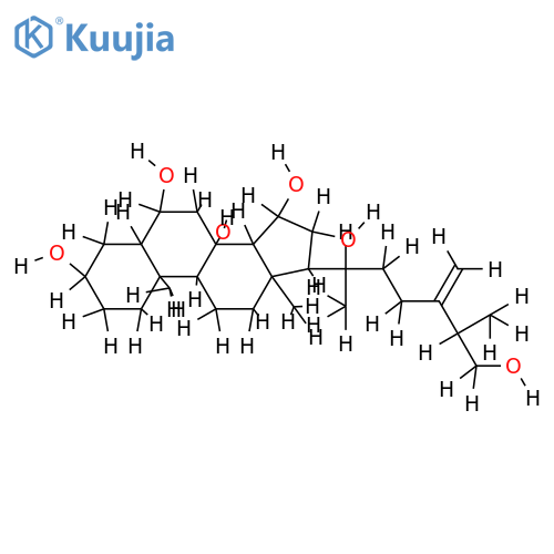 24-methyl-5alpha-cholest-24(28)-ene-3beta,6alpha,8,15beta,16beta,26-hexaol structure