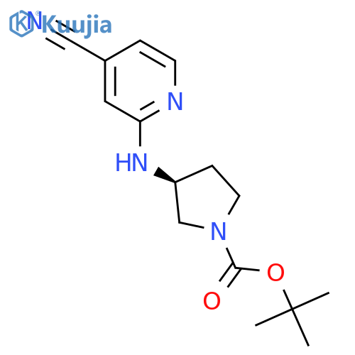 (S)-3-(4-Cyano-pyridin-2-ylamino)-pyrrolidine-1-carboxylic acid tert-butyl ester structure