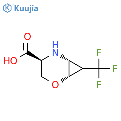 (1S,4S,6R)-7-(Trifluoromethyl)-2-oxa-5-azabicyclo[4.1.0]heptane-4-carboxylic acid structure