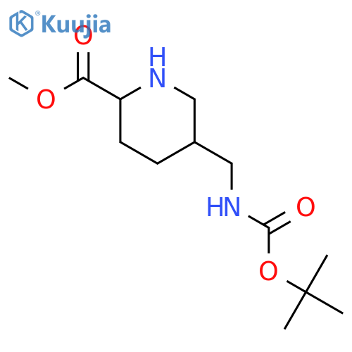 methyl 5-({[(tert-butoxy)carbonyl]amino}methyl)piperidine-2-carboxylate structure