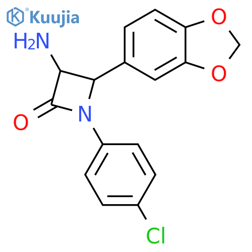 3-Amino-4-benzo[1,3]dioxol-5-yl-1-(4-chloro-phenyl)-azetidin-2-one structure