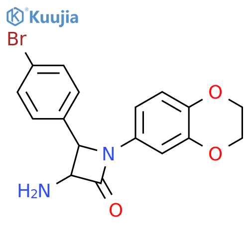 3-Amino-4-(4-bromo-phenyl)-1-(2,3-dihydro-benzo[1,4]dioxin-6-yl)-azetidin-2-one structure
