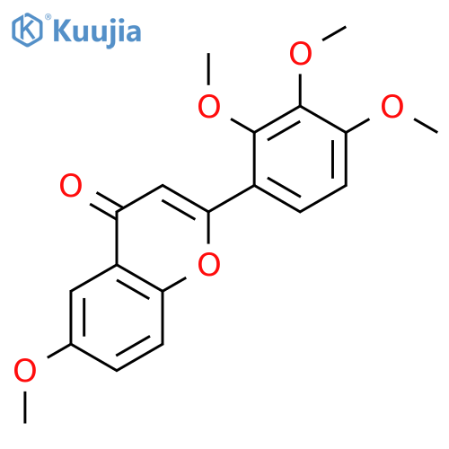 4H-1-benzopyran-4-one, 6-methoxy-2-(2,3,4-trimethoxyphenyl)- structure
