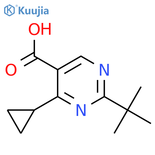 5-Pyrimidinecarboxylic acid, 4-cyclopropyl-2-(1,1-dimethylethyl)- structure