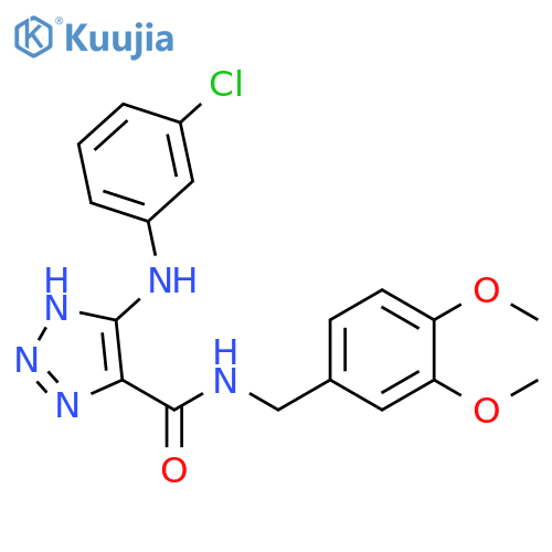5-[(3-Chlorophenyl)amino]-N-[(3,4-dimethoxyphenyl)methyl]-1H-1,2,3-triazole-4-carboxamide structure