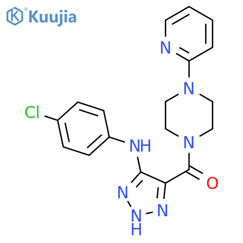N-(4-chlorophenyl)-4-[4-(pyridin-2-yl)piperazine-1-carbonyl]-1H-1,2,3-triazol-5-amine structure