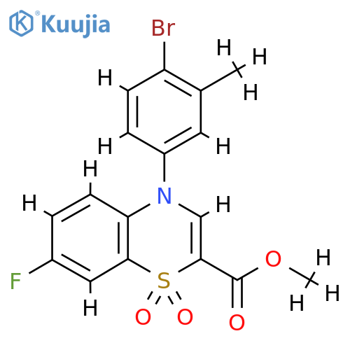 methyl 4-(4-bromo-3-methylphenyl)-7-fluoro-1,1-dioxo-4H-1lambda6,4-benzothiazine-2-carboxylate structure