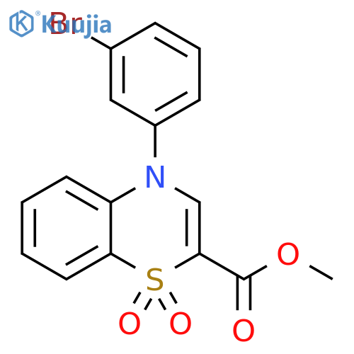 methyl 4-(3-bromophenyl)-1,1-dioxo-4H-1lambda6,4-benzothiazine-2-carboxylate structure