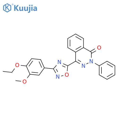 4-[3-(4-ethoxy-3-methoxyphenyl)-1,2,4-oxadiazol-5-yl]-2-phenyl-1,2-dihydrophthalazin-1-one structure