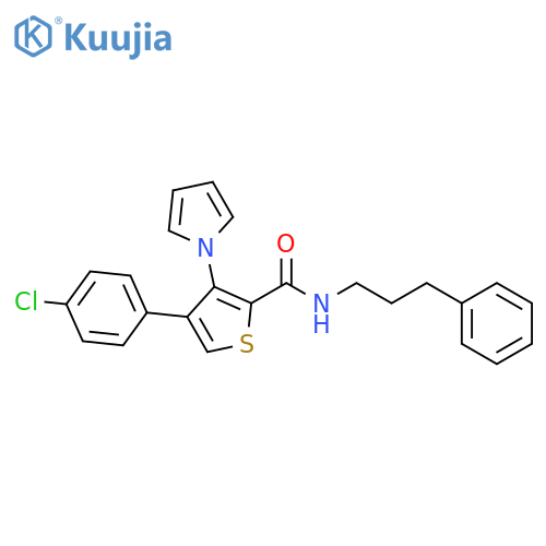 4-(4-chlorophenyl)-N-(3-phenylpropyl)-3-(1H-pyrrol-1-yl)thiophene-2-carboxamide structure