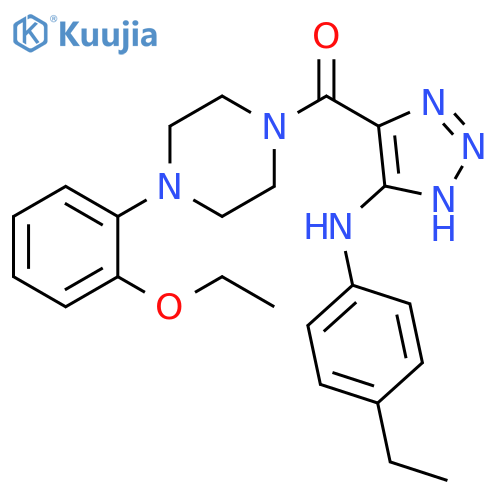 4-[4-(2-ethoxyphenyl)piperazine-1-carbonyl]-N-(4-ethylphenyl)-1H-1,2,3-triazol-5-amine structure