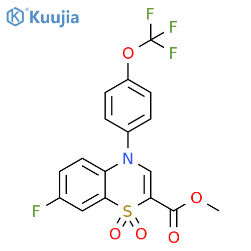 methyl 7-fluoro-1,1-dioxo-4-[4-(trifluoromethoxy)phenyl]-4H-1lambda6,4-benzothiazine-2-carboxylate structure