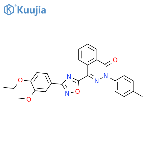 4-[3-(4-ethoxy-3-methoxyphenyl)-1,2,4-oxadiazol-5-yl]-2-(4-methylphenyl)-1,2-dihydrophthalazin-1-one structure