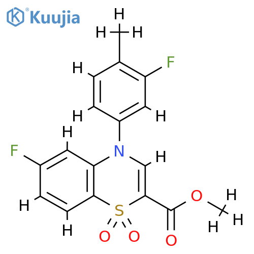 methyl 6-fluoro-4-(3-fluoro-4-methylphenyl)-1,1-dioxo-4H-1lambda6,4-benzothiazine-2-carboxylate structure